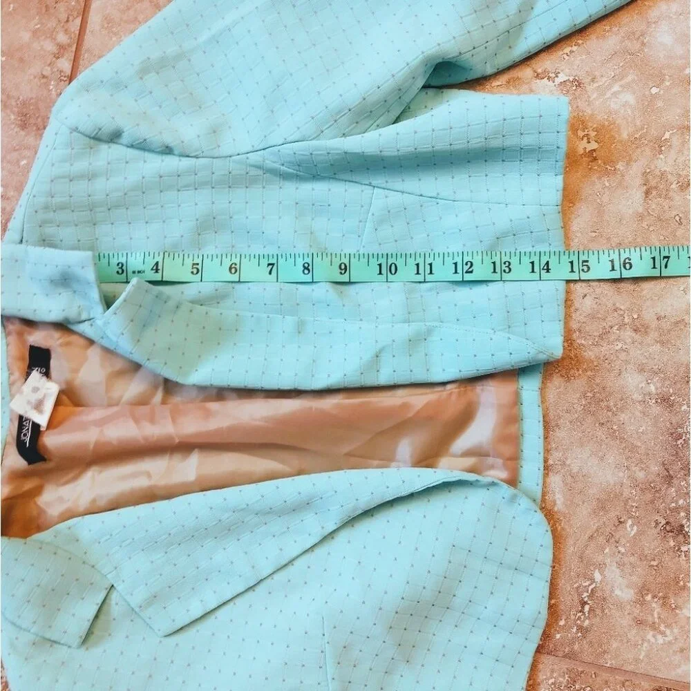Jonathan Martin Teal Blue Dress & Blazer Set Size 6 - Picture 6 of 8